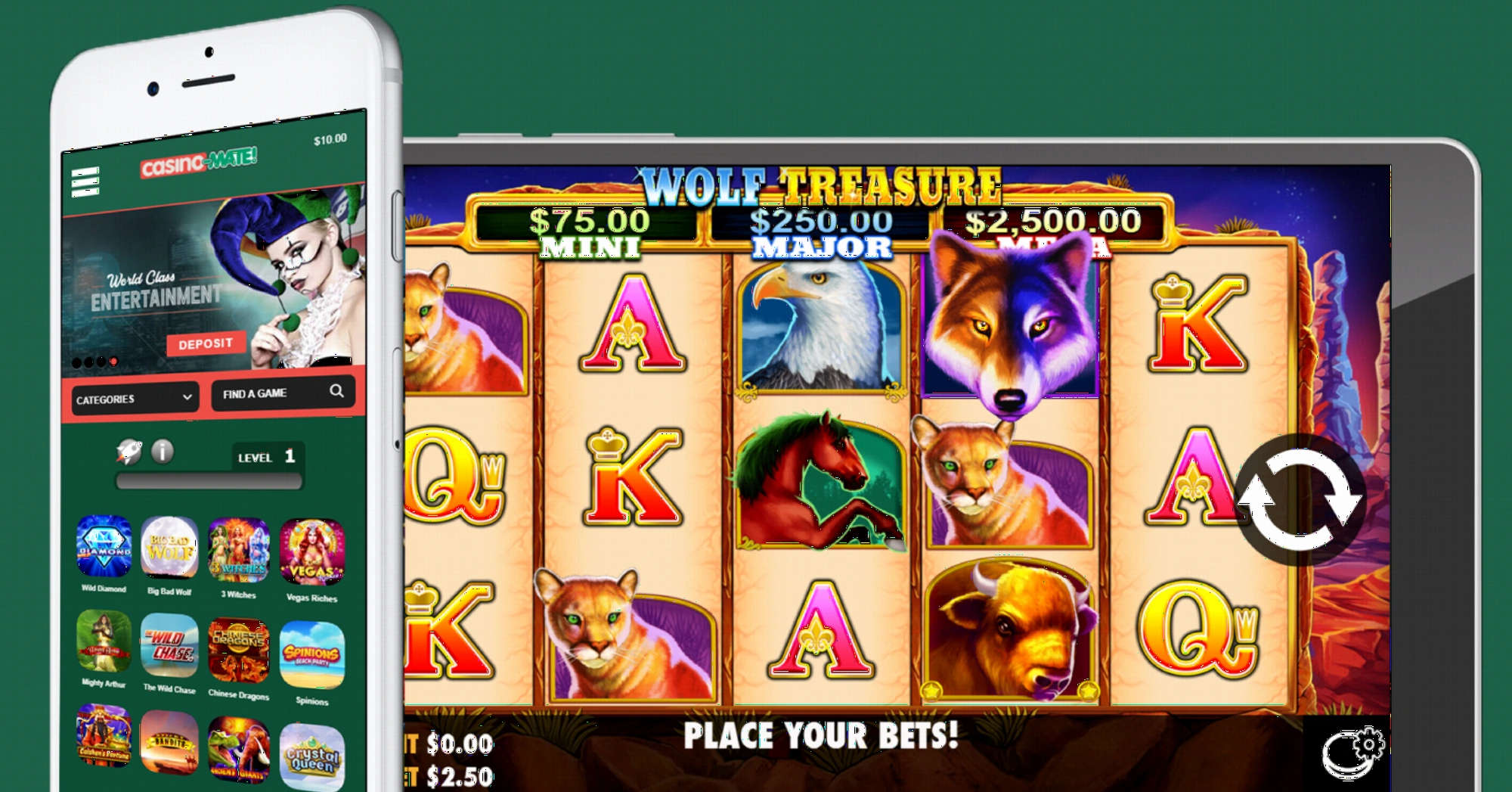 Casino Mate platform on mobile devices